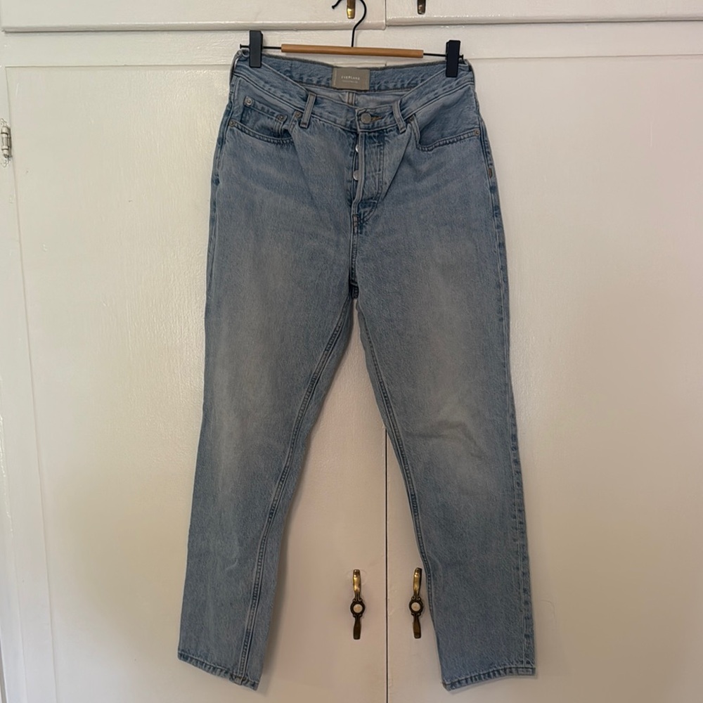 Everlane Light Blue Straight Leg Pants 100% organic cotton